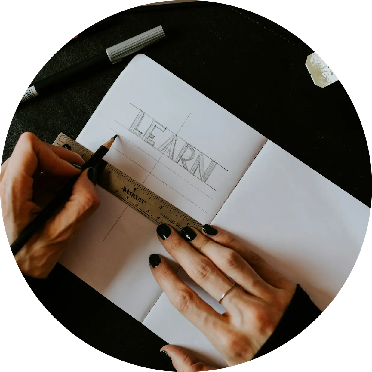 Notebook and counselling resources on a desk for professional learning