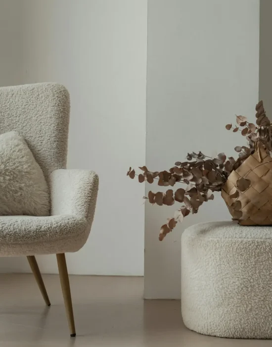 Comfortable therapy chair with neutral décor creating a welcoming counselling space